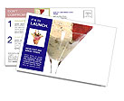 Ice Cream Decorated with Strawberry Postcard Template