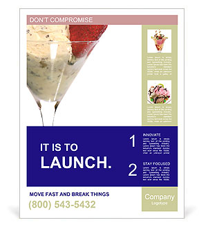 Ice Cream Decorated with Strawberry Poster Template