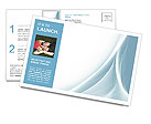 Light Blue Lines Postcard Template