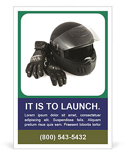 Black Racing Helm and Gloves Ad Template