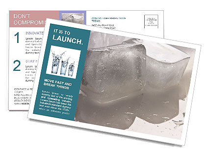 Ice Cubes from Fridge Postcard Template
