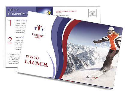 Alps Ski Tour Postcard Template