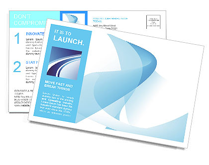 Blue and White Abstraction Postcard Template