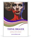 Blue and Red Colors on Woman's Face Ad Template