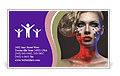 Blue and Red Colors on Woman's Face Business Card Template