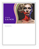 Blue and Red Colors on Woman's Face Newsletter Template