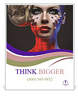Blue and Red Colors on Woman's Face Poster Template