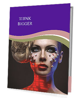 Blue and Red Colors on Woman's Face Presentation Folder