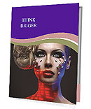 Blue and Red Colors on Woman's Face Presentation Folder