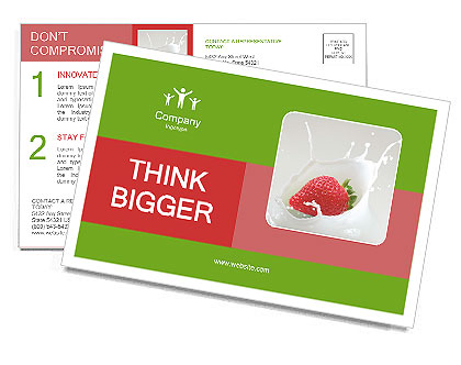 Strawberry Milk Shake Postcard Template