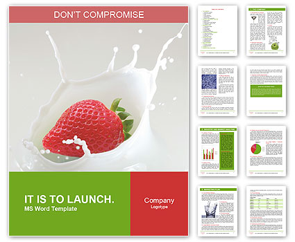 Strawberry Milk Shake Word Template