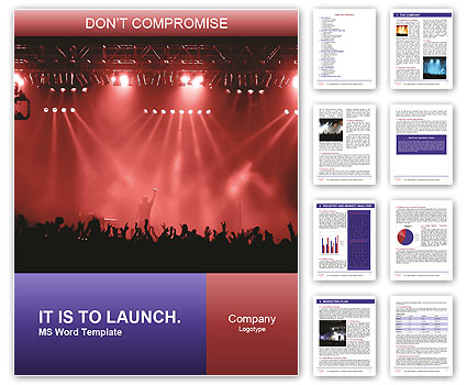 Red Concert Illumination Word Template