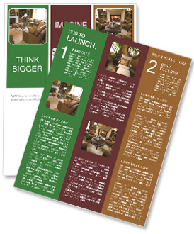 Couch and Glass Table Behind Fireplace Newsletter Template