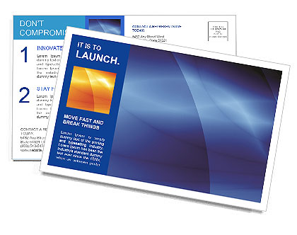 Blue Gradient Postcard Template