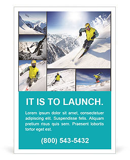 Ski Ride Collage Ad Template