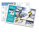 Ski Ride Collage Postcard Template