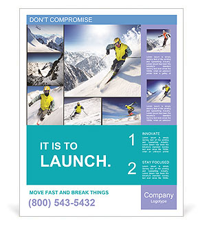 Ski Ride Collage Poster Template