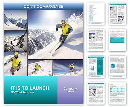 Ski Ride Collage Word Template