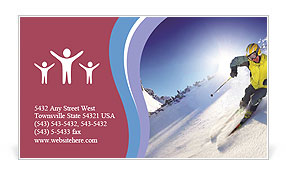 Crazy Ski Ride Business Card Template
