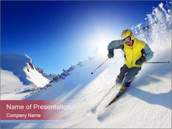 Crazy Ski Ride PowerPoint Template