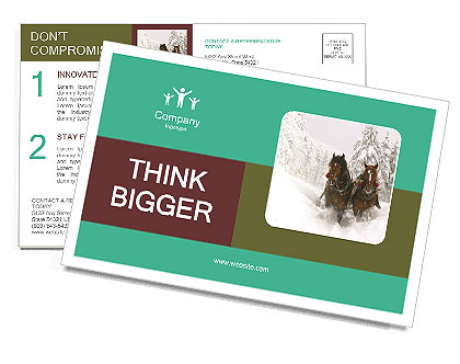 Winter Sleigh Ride Postcard Template