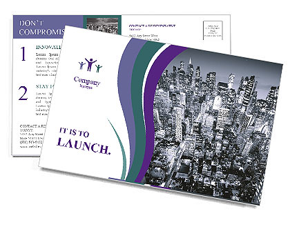 New York Aerial View Postcard Template