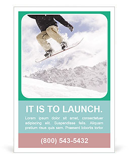 Snowboarding School Ad Template