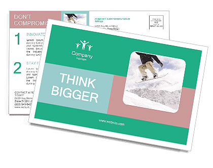 Snowboarding School Postcard Template