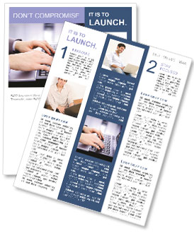 Businessman Working with Laptop Newsletter Template