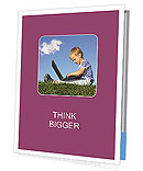 Child Playing Computer Game on Laptop Presentation Folder