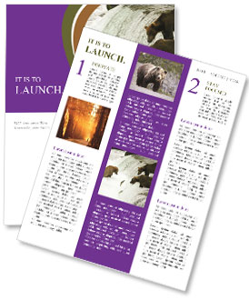 Bears Fishing in the River Newsletter Template