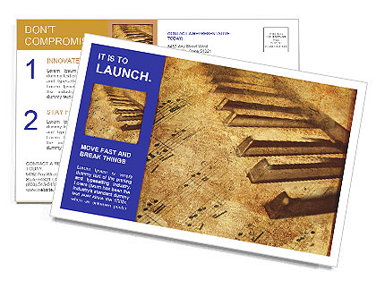 Vintage Piano Postcard Template