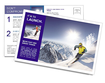 Professional Skier Postcard Template