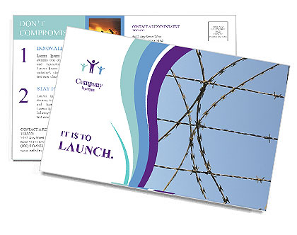 Protective Barbed Wire in the Prison Postcard Template