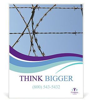 Protective Barbed Wire in the Prison Poster Template