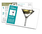 Glass of Martini Postcard Template
