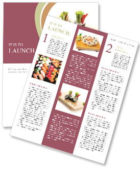Eat Rolls in Japanese Restaurant Newsletter Template