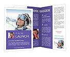 Woman Wearing Ski Costume Brochure Template