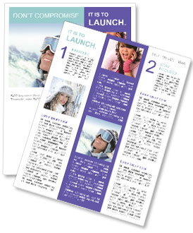 Woman Wearing Ski Costume Newsletter Template