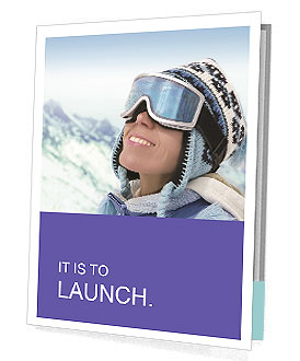 Woman Wearing Ski Costume Presentation Folder