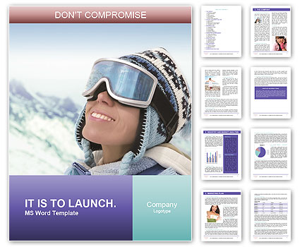 Woman Wearing Ski Costume Word Template