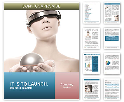 Futuristic 3D Glasses Word Template