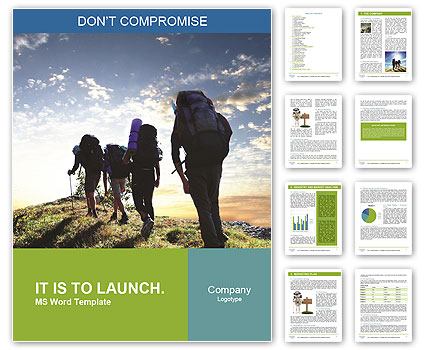 Group of Backpackers Word Template