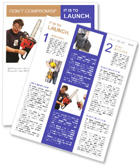 Crazy Men Holding Chainsaws Newsletter Template