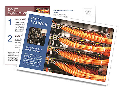 City Telecommunication Postcard Template