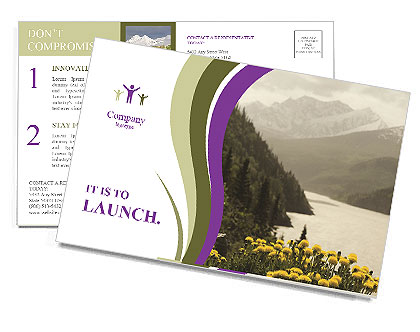 Beautiful Mountains in Alaska Postcard Template