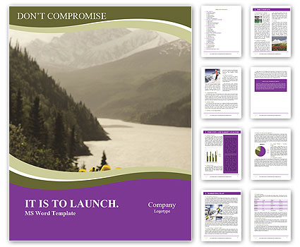 Beautiful Mountains in Alaska Word Template