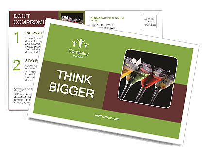 Order Cocktails at Bar Postcard Template