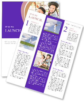 Small Girl Playing with Dall and Skateboard Newsletter Template