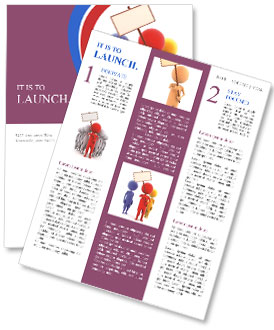 Red Vector Man with Poster Newsletter Template